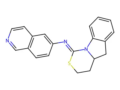 (+-)-N-(3,4,4a,5-Tetrahydro-1H-(1,3)-thiazino(3,4-a)indol-1-ylidene)-5-isoquinolinamine structure