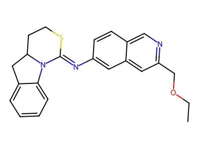 (RS)-4-((3-Ethoxymethylisoquinol-5-yl)imino)-1,2,10,10a-tetrahydro(1,3-thiazino)(3,4-a)indole structure