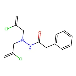 Acetic acid, phenyl-, 2,2-bis(2-chloroallyl)hydrazide structure