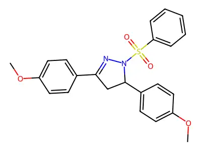 3,5-bis(4-methoxyphenyl)-1-(phenylsulfonyl)-4,5-dihydro-1H-pyrazole structure