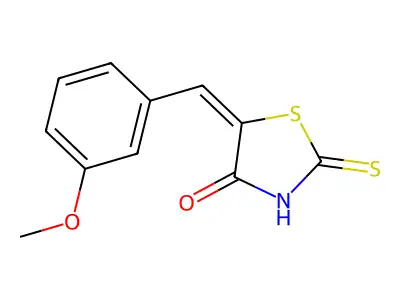 (5E)-2-mercapto-5-(3-methoxybenzylidene)-1,3-thiazol-4(5H)-one structure