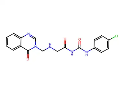 Acetamide, N-(((4-chlorophenyl)amino)carbonyl)-2-(((4-oxo-3(4H)-quinazolinyl)methyl)amino)- structure