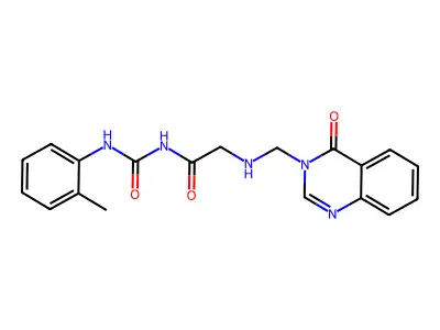 Acetamide, N-(((2-methylphenyl)amino)carbonyl)-2-(((4-oxo-3(4H)-quinazolinyl)methyl)amino)- structure