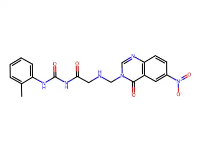 Acetamide, N-(((2-methylphenyl)amino)carbonyl)-2-(((6-nitro-4-oxo-3(4H)-quinazolinyl)methyl)amino)- structure