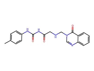 Acetamide, N-(((4-methylphenyl)amino)carbonyl)-2-(((4-oxo-3(4H)-quinazolinyl)methyl)amino)- structure