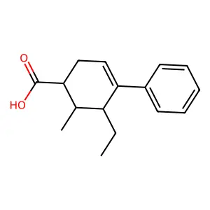 5-Ethyl-6-methyl-4-phenyl-3-cyclohexene-1-carboxylic acid structure
