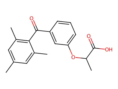 Propionic acid, 2-(m-(2,4,6-trimethylbenzoyl)phenoxy)- structure