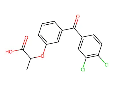Propionic acid, 2-(m-(3,4-dichlorobenzoyl)phenoxy)- structure