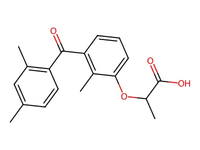 Propionic acid, 2-(3-(2,4-dimethylbenzoyl)-o-tolyloxy)- structure