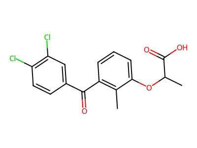 Propionic acid, 2-(3-(3,4-dichlorobenzoyl)-o-tolyloxy)- structure