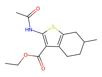 Ethyl 2-acetamido-6-methyl-4,5,6,7-tetrahydrobenzo[b]thiophene-3-carboxylate structure
