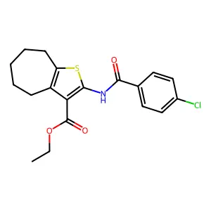ETHYL 2-(4-CHLOROBENZAMIDO)-4H,5H,6H,7H,8H-CYCLOHEPTA[B]THIOPHENE-3-CARBOXYLATE structure