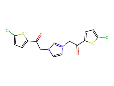 1,3-Bis[2-(5-chloro-2-thienyl)-2-oxoethyl]-1H-imidazolium structure