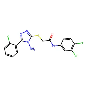 2-((4-amino-5-(2-chlorophenyl)-4H-1,2,4-triazol-3-yl)thio)-N-(3,4-dichlorophenyl)acetamide structure