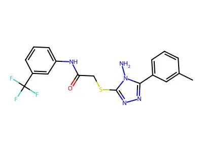 2-{[4-amino-5-(3-methylphenyl)-4H-1,2,4-triazol-3-yl]sulfanyl}-N-[3-(trifluoromethyl)phenyl]acetamide structure
