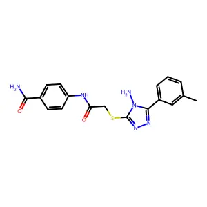 4-[({[4-amino-5-(3-methylphenyl)-4H-1,2,4-triazol-3-yl]sulfanyl}acetyl)amino]benzamide structure