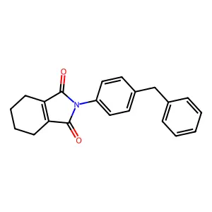1H-Isoindole-1,3(2H)-dione, 4,5,6,7-tetrahydro-2-(4-(phenylmethyl)phenyl)- structure