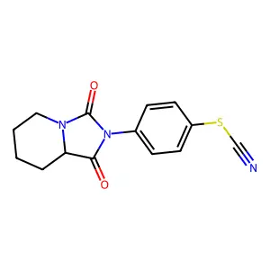 Thiocyanic acid, 4-(hexahydro-1,3-dioxoimidazo(1,5-)pyridin-2(3H)-yl)phenyl ester structure