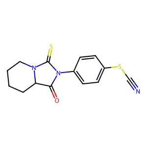 Thiocyanic acid, 4-(hexahydro-1-oxo-3-thioxoimidazo(1,5-a)pyridin-2(3H)-yl)phenyl ester structure