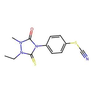 Thiocyanic acid, 4-(tetrahydro-1-oxo-3-thioxo-1H-(1,2,4)triazolo(1,2-a))-2(3H)-yl)phenyl ester structure