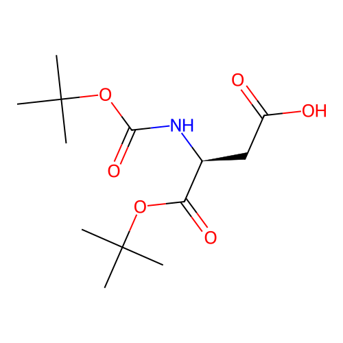 (3S)-4-(tert-butoxy)-3-{[(tert-butoxy)carbonyl]amino}-4-oxobutanoic acid structure