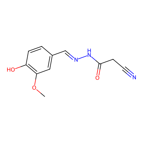 N'-(4-hydroxy-3-methoxybenzylidene)-2-cyanoacetohydrazide structure
