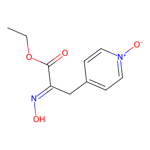 ethyl (2E)-2-hydroxyimino-3-(1-oxidopyridin-1-ium-4-yl)propanoate structure
