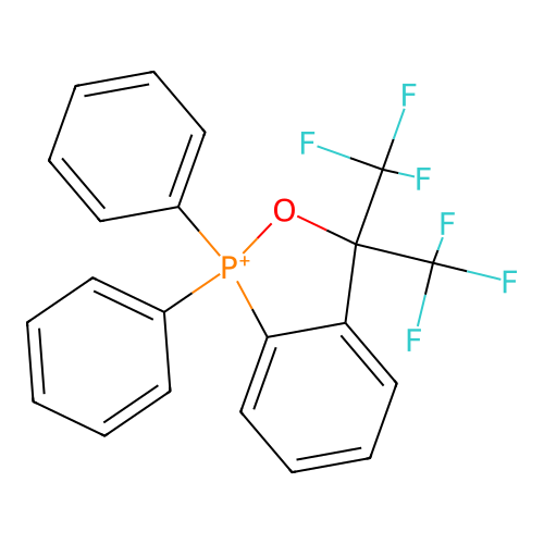 1,1-Diphenyl-3,3-bis(trifluoromethyl)-2,1-benzoxaphosphol-1-ium structure