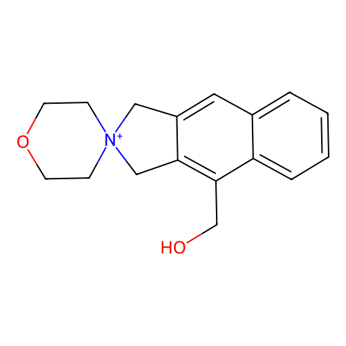 7-Hydroxymethyl-naphtho[2,3-b]-8-oxa-5-azoniaspiro[4.5]decane structure