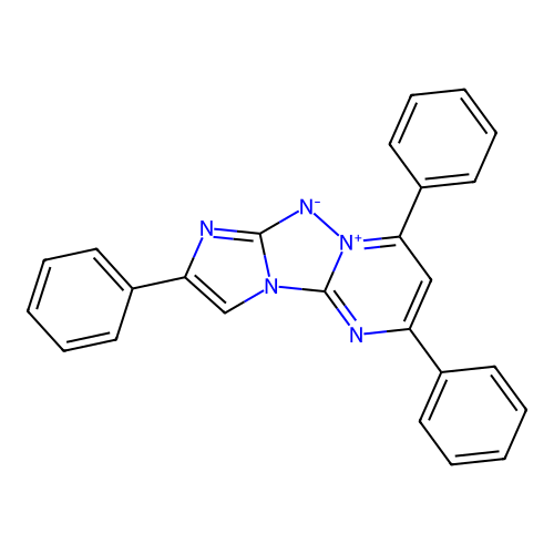 2,6,8-Triphenylimidazo[2',1':3,4][1,2,4]triazolo[1,5-a]pyrimidin-9-ium-1-ide structure