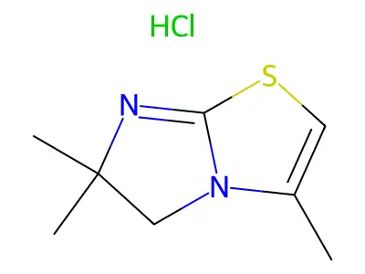Imidazo(2,1-b)thiazole, 5,6-dihydro-3,6,6-trimethyl-, hydrochloride structure