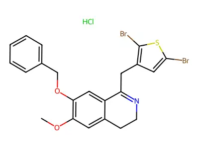 1-[(2,5-dibromothiophen-3-yl)methyl]-6-methoxy-7-phenylmethoxy-3,4-dihydroisoquinoline structure