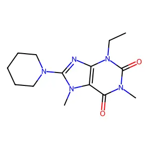 3-Ethyl-1,7-dimethyl-8-piperidin-1-ylpurine-2,6-dione structure