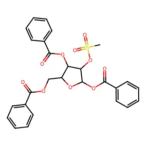 1,3,5-Tri-O-benzoyl-2-O-methanesulfonyl-beta-d-ribose structure