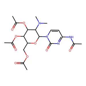 [6-(4-acetamido-2-oxopyrimidin-1-yl)-3,4-diacetyloxy-5-(dimethylamino)oxan-2-yl]methyl acetate structure