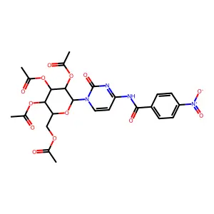 [3,4,5-triacetyloxy-6-[4-[(4-nitrobenzoyl)amino]-2-oxopyrimidin-1-yl]oxan-2-yl]methyl acetate structure