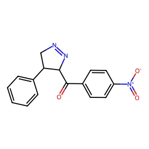 (4-nitrophenyl)-(4-phenyl-4,5-dihydro-3H-pyrazol-3-yl)methanone structure