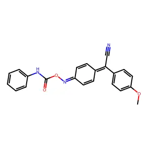 [[4-[cyano-(4-methoxyphenyl)methylidene]cyclohexa-2,5-dien-1-ylidene]amino] N-phenylcarbamate structure