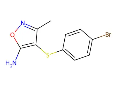 4-(4-Bromophenyl)sulfanyl-3-methyl-1,2-oxazol-5-amine structure