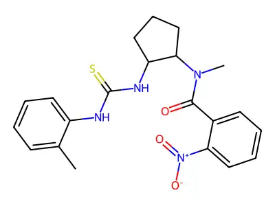 N-Methyl-N-(2-((((2-methylphenyl)amino)thioxomethyl)amino)cyclopentyl)-2-nitrobenzamide structure