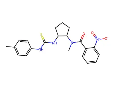 N-Methyl-N-(2-((((4-methylphenyl)amino)thioxomethyl)amino)cyclopentyl)-2-nitrobenzamide structure