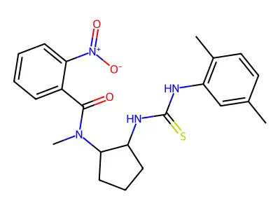 N-(2-((((2,5-Dimethylphenyl)amino)thioxomethyl)amino)cyclopentyl)-N-methyl-2-nitrobenzamide structure