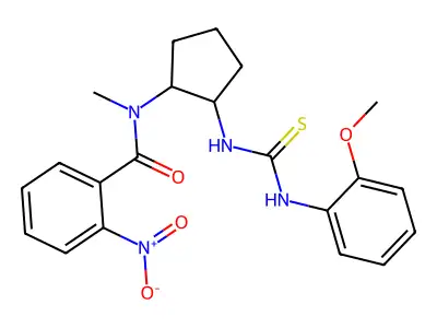 N-(2-((((2-Methoxyphenyl)amino)thioxomethyl)amino)cyclopentyl)-N-methyl-2-nitrobenzamide structure