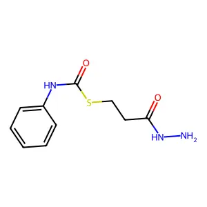 S-(3-hydrazinyl-3-oxopropyl) N-phenylcarbamothioate structure