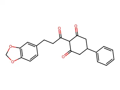 1,3-Cyclohexanedione, 2-(3-(1,3-benzodioxol-5-yl)-1-oxopropyl)-5-phenyl- structure