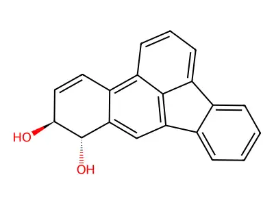 Benzo(B)fluoranthene-9,10-dihydrodiol structure