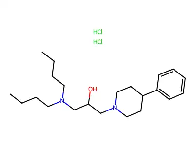 1-Piperidineethanol, alpha-((dibutylamino)methyl)-4-phenyl-, dihydrochloride structure