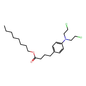 Octyl 4-[4-[bis(2-chloroethyl)amino]phenyl]butanoate structure