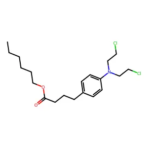 Hexyl 4-[4-[bis(2-chloroethyl)amino]phenyl]butanoate structure