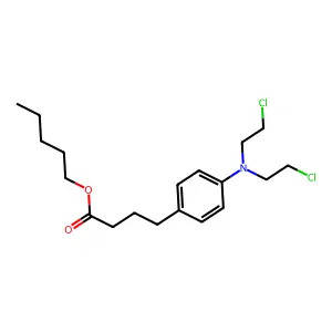 Pentyl 4-[4-[bis(2-chloroethyl)amino]phenyl]butanoate structure